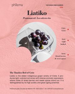 Philema wine calendar - avril 2026 - Liatiko